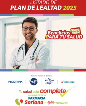 Catálogo Soriana Híper en Tlaquepaque | Listado Farmacia Plan de Lealtad 2025 | 24/1/2025 - 31/12/2025