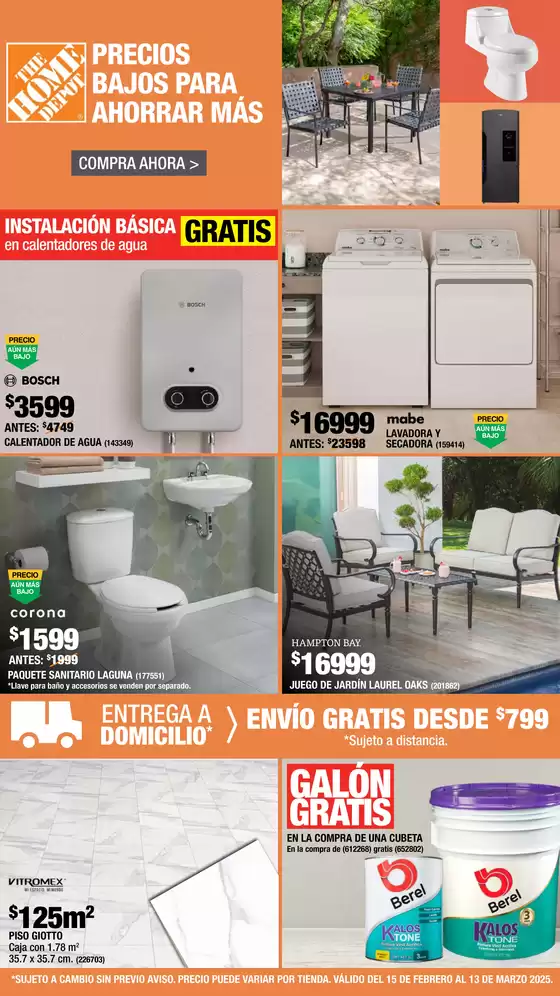 Catálogo The Home Depot en San José del Cabo | The Home Depot - Precios bajos para ahorrar más | 13/2/2025 - 13/3/2025