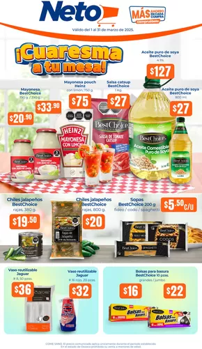 Ofertas de Supermercados en Amacuzac | Ofertas Tiendas Neto de Tiendas Neto | 1/3/2025 - 31/3/2025