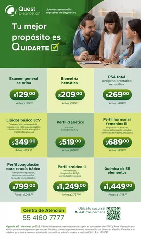 Catálogo Quest Diagnostics en Tijuana | Catálogo Quest Diagnostics | 14/3/2025 - 31/3/2025