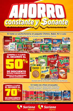 Ofertas de Supermercados en Linares | Fin de Semana Mercado Frontera Noreste de Soriana Mercado | 21/3/2025 - 24/3/2025