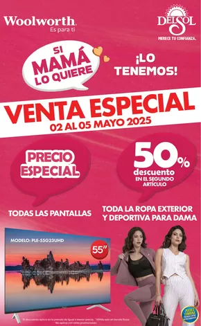 Ofertas de Tiendas Departamentales en Ciudad de Ajalpan | Si Mamá Lo Quiere, ¡Lo Tenemos! - Venta Especial Madres de Woolworth | 2/5/2025 - 5/5/2025