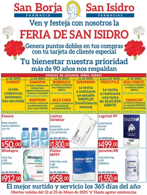 Ofertas de Farmacias y Salud en Benito Juárez (CDMX) | PROPAGANDA 2025 de Farmacias San Isidro y San Borja | 13/5/2025 - 25/5/2025
