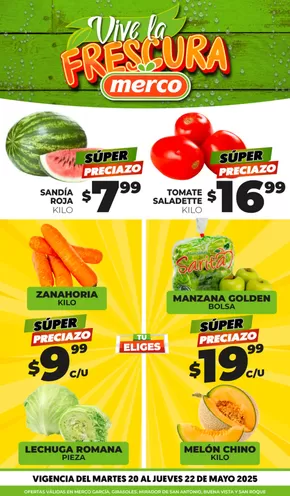Ofertas de Supermercados en Jardines de la Silla | Vive la frescura de Merco | 20/5/2025 - 22/5/2025