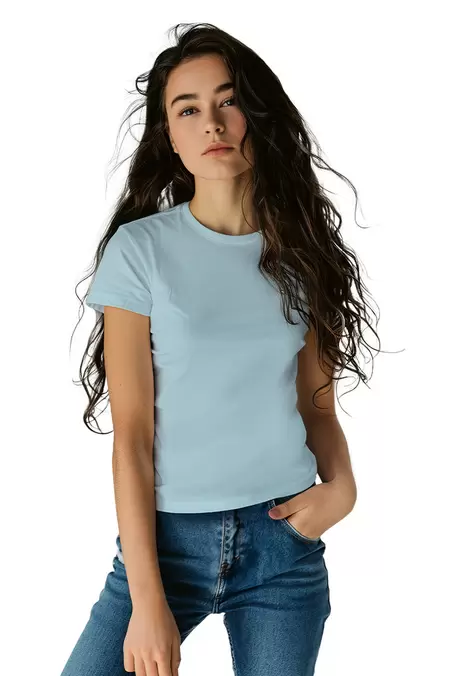 Oferta de Playera Dama BASICA CUELLO REDONDO CIELO por $69.9 en Aditivo