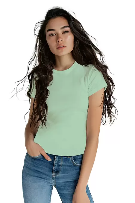 Oferta de Playera Dama  BASICA CUELLO REDONDO  MENTA por $69.9 en Aditivo