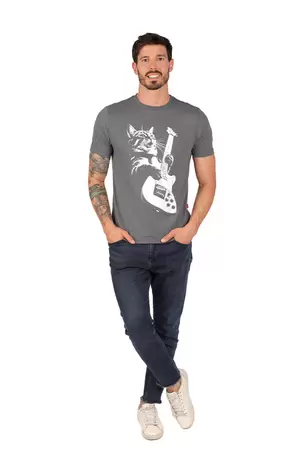 Oferta de Playera Para Caballero Gato Guitarra por $12990 en Aditivo