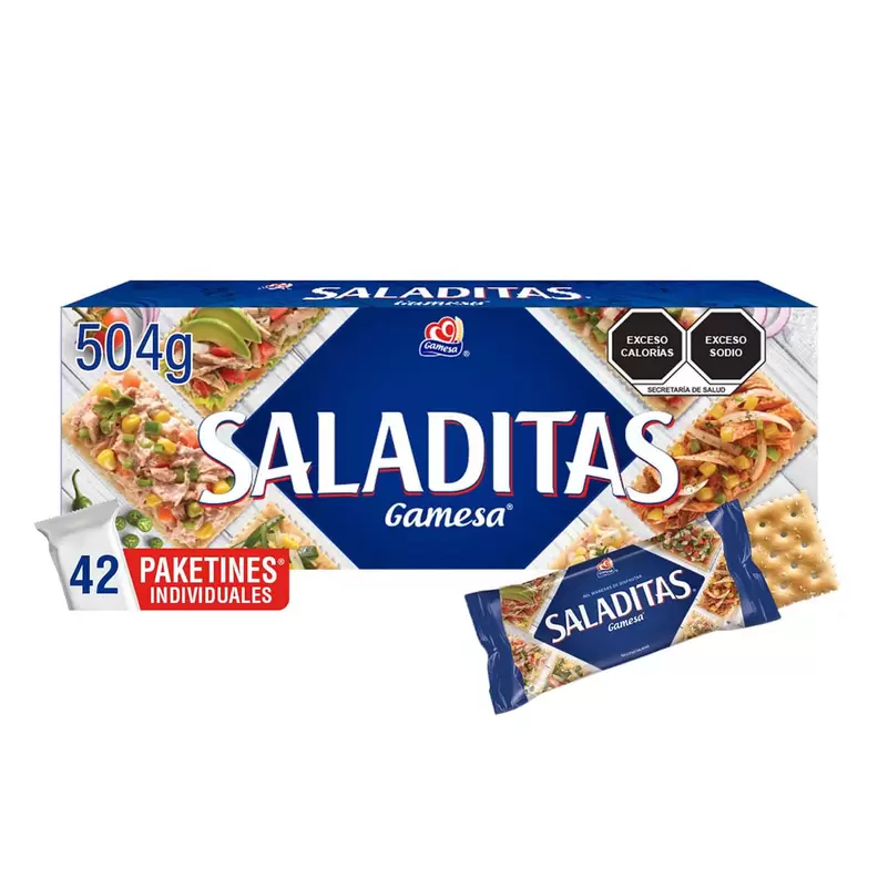 Oferta de Galletas Gamesa Saladitas Clásicas 42 Paketines 504g por $58.9 en AKÁ Superbodega