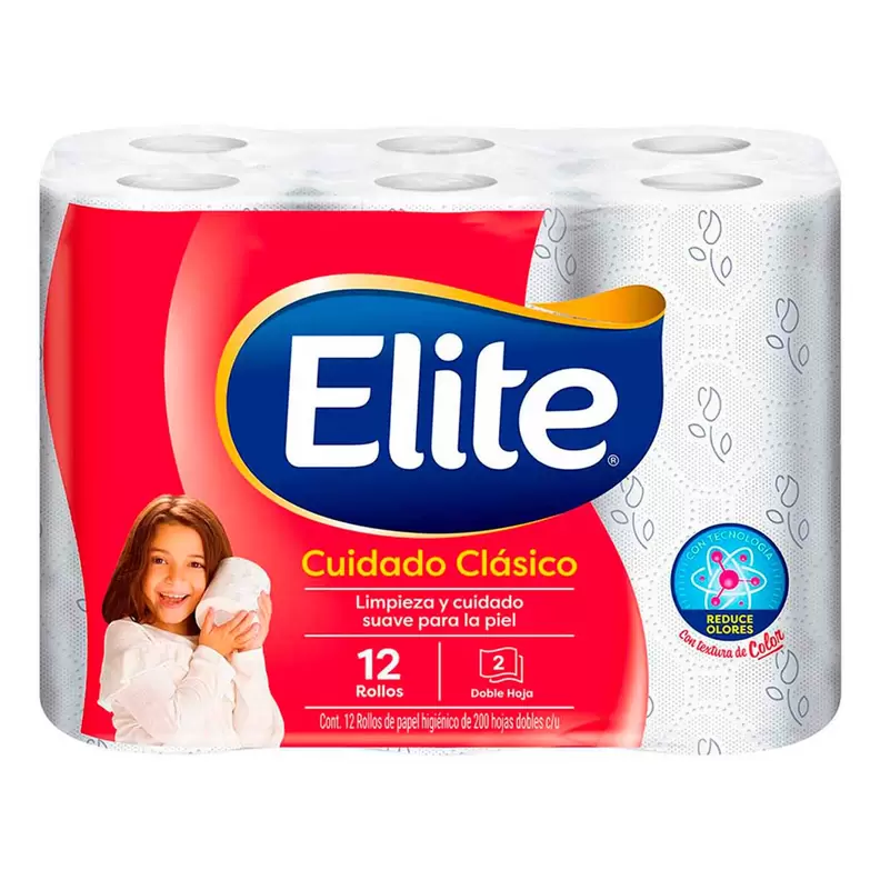 Oferta de Papel Higiénico Elite Cuidado Clásico 12 Rollos por $49.9 en AKÁ Superbodega