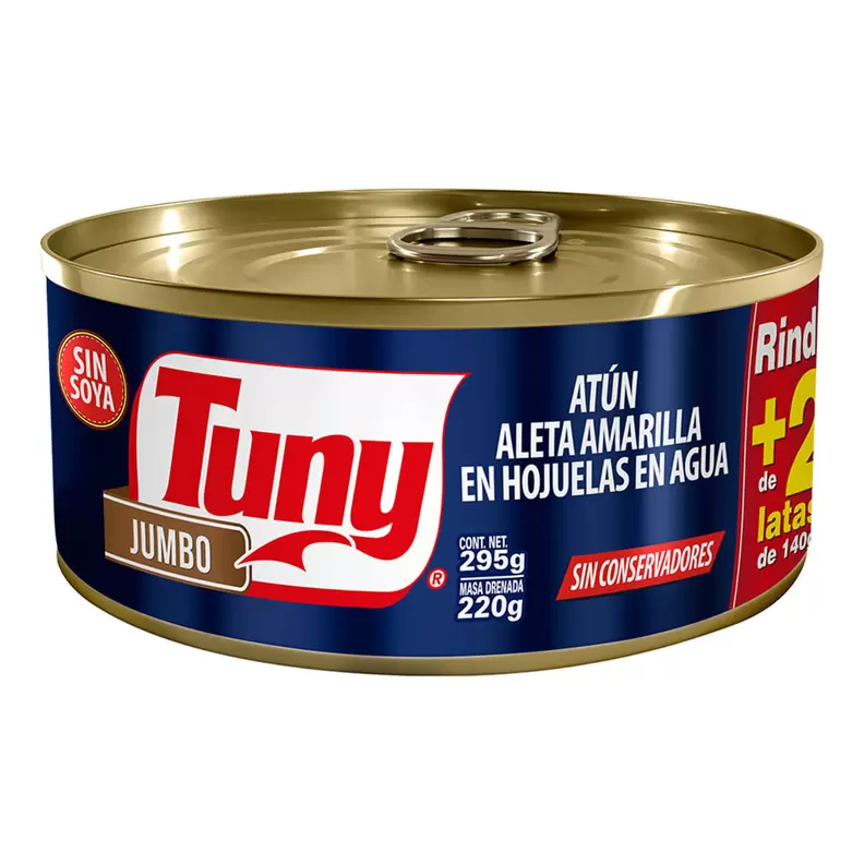 Oferta de Atún Tuny Jumbo Agua Lata 295g por $40.9 en AKÁ Superbodega