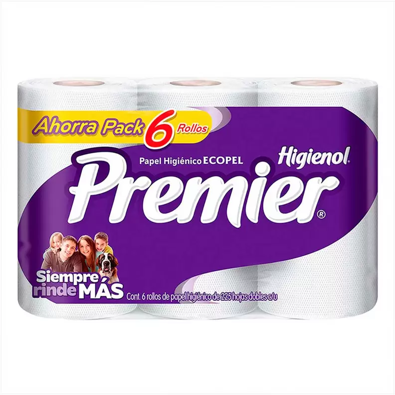 Oferta de Papel Higiénico Premier Doble Hoja 6 Rollos por $24.9 en AKÁ Superbodega