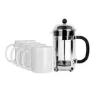 Oferta de Pack Comienza tu Día: Prensa para café +  4 tarros para sublimar por $299 en Almacenes Anfora