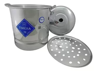 Oferta de Vaporera Olla Recta de Aluminio con Triple Fuerte de 30 litros de 34 cm Timesa por $1642 en Anforama