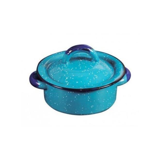 Oferta de Cacerola Cazuela Chica de Peltre con Tapa Azul 1.8 Litros Bisa Baro industrial por $214 en Anforama