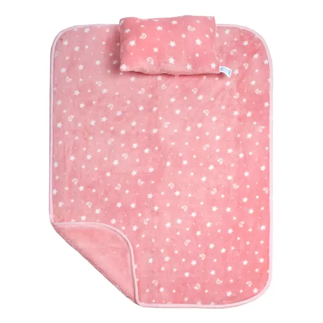 Oferta de Frazada con borrega y almohada ideal para viajar por $220.15 en Baby mink