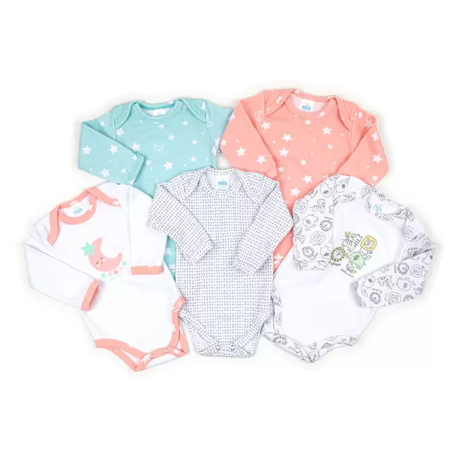 Oferta de Kit 5 pañaleros manga larga por $424.15 en Baby mink