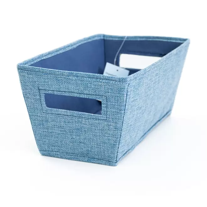 Oferta de Contenedor de tela de 33 x 16 cm color azul claro por $118 en Bed Bath & Beyond