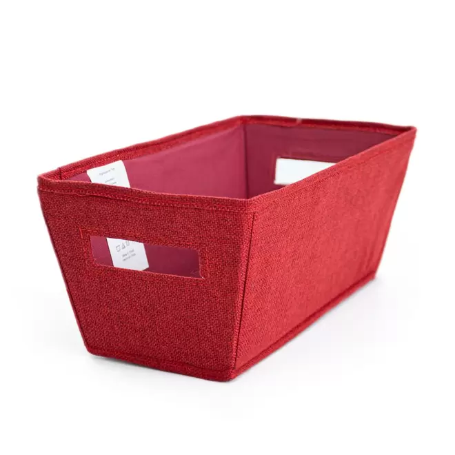 Oferta de Contenedor de tela de 33 x 16 cm color rojo por $118 en Bed Bath & Beyond