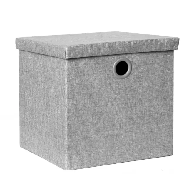 Oferta de Caja grande de poliéster Klau CasaMia® color gris por $399.2 en Bed Bath & Beyond