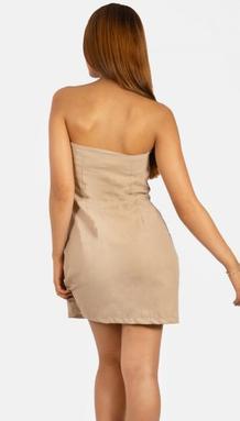 Oferta de Vestido lino strapless por $278 en Blue Colash