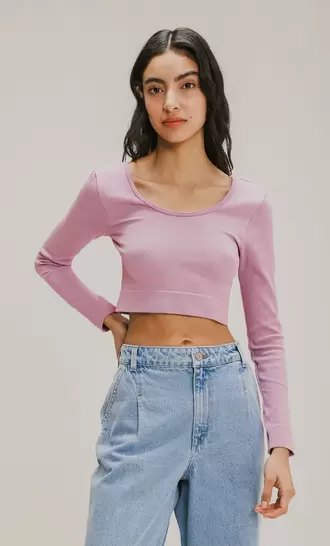 Oferta de Crop Top Manga Larga por $149 en C&A
