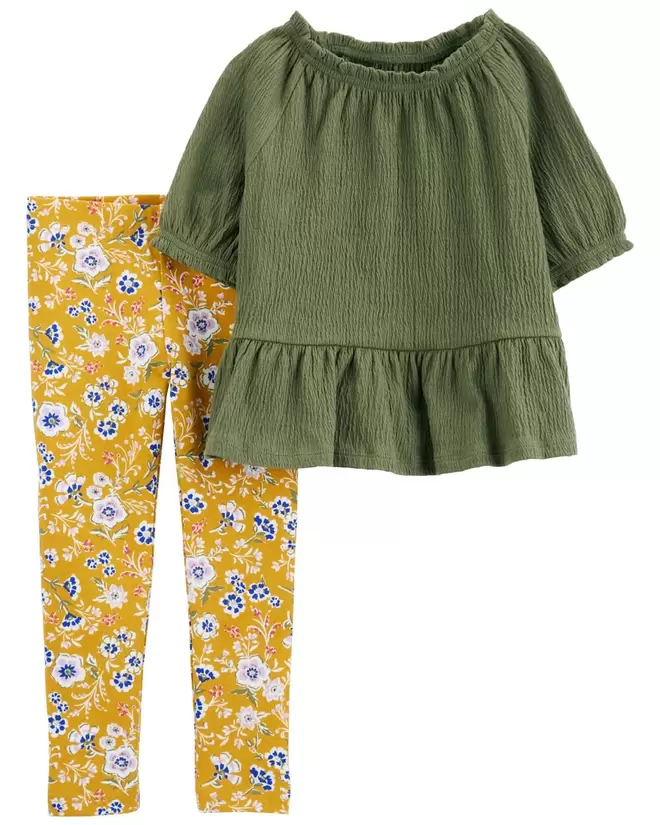 Oferta de Conjunto De 2 Piezas De Playera Y Legging Con Estampado Floral Carter's por $399 en Carter's