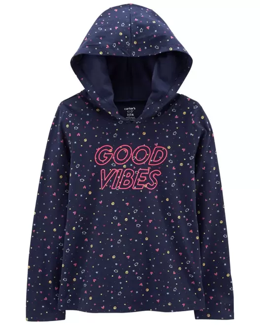 Oferta de Sudadera Con Capucha De Felpa Francesa Con La Leyenda “Good Vibes” Carter's por $172 en Carter's