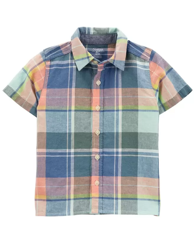 Oferta de Camisa Con Botones A Cuadros Oshkosh B'Gosh por $174 en Carter's