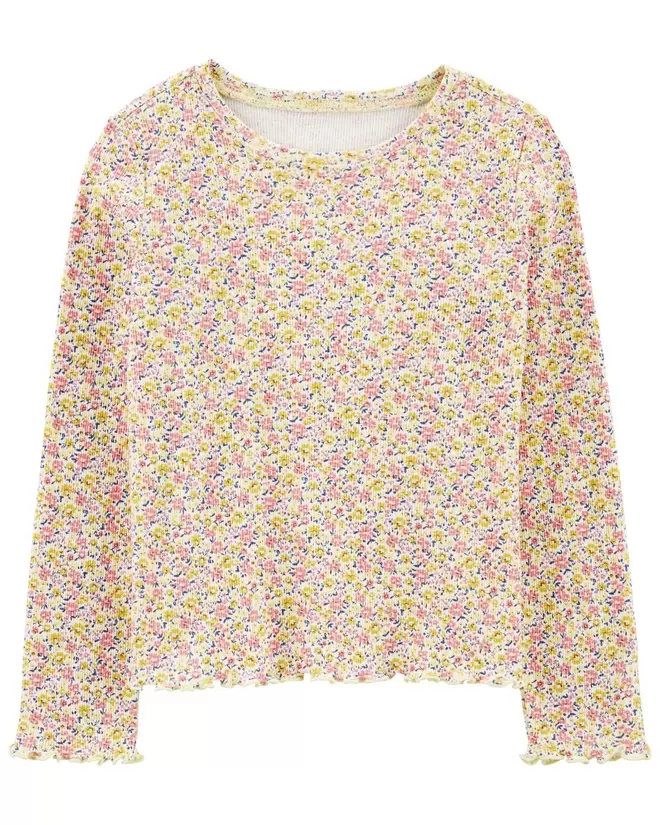 Oferta de Blusa Acanalada De Flores Con Dobladillo Lechuga Oshkosh B'Gosh por $279 en Carter's