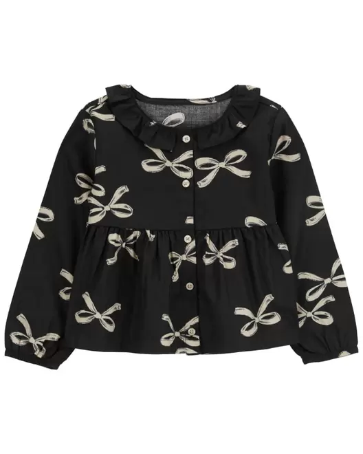 Oferta de Blusa De Botones Al Frente Con Estampado De Lazo Carter's por $359 en Carter's