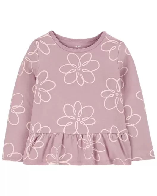 Oferta de Playera Tipo Peplum De Punto Manga Larga Floral Carter's por $199 en Carter's