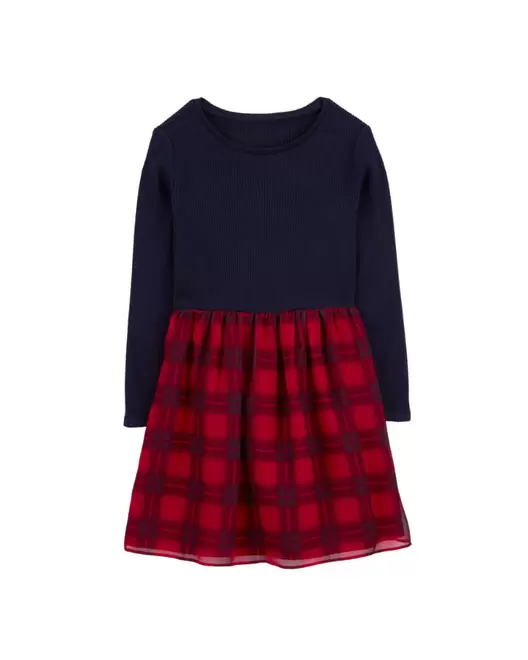Oferta de Vestido De Manga Larga A Cuadros Oshkosh B'Gosh por $389 en Carter's