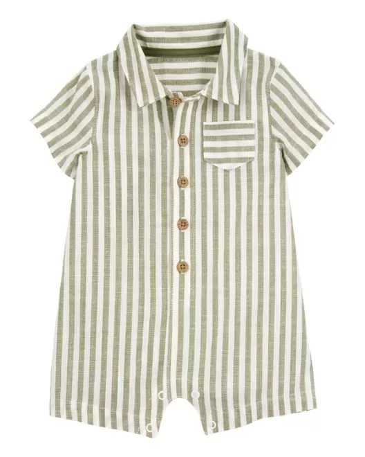 Oferta de Jumpsuit De Rayas Y Manga Corta Carter's por $279 en Carter's