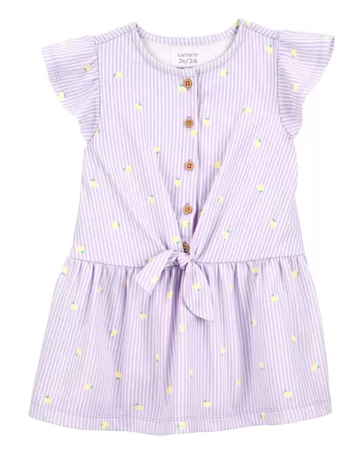 Oferta de Vestido De Rayas Con Botones Al Frente De Limón Carter's por $279 en Carter's