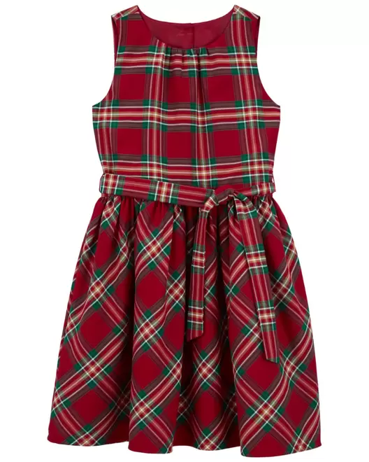 Oferta de Vestido A Cuadros De Satén Navideño Carter's por $489 en Carter's