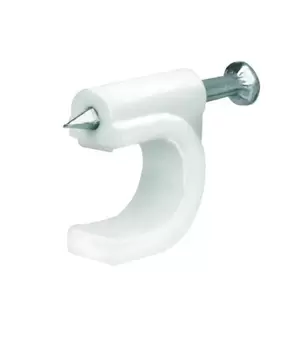 Oferta de Volteck, Grapa Curva 6 mm Blanca - 20 Piezas, Paquete por $10 en Construrama