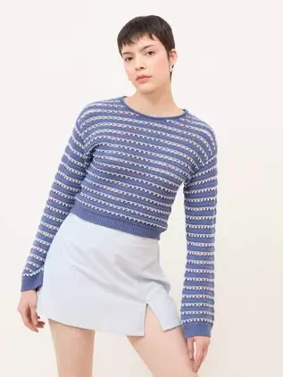 Oferta de Suéter Crochet Azul y Blanco por $349 en Cuidado con el Perro