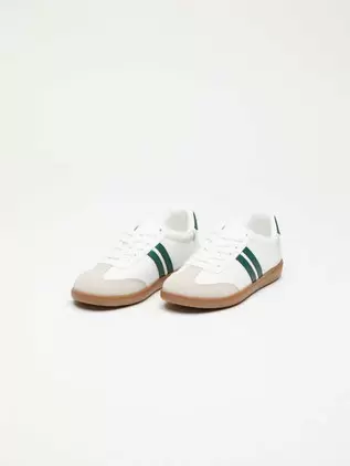 Oferta de Tenis Casual con Rayas Verdes para Mujer por $244.3 en Cuidado con el Perro