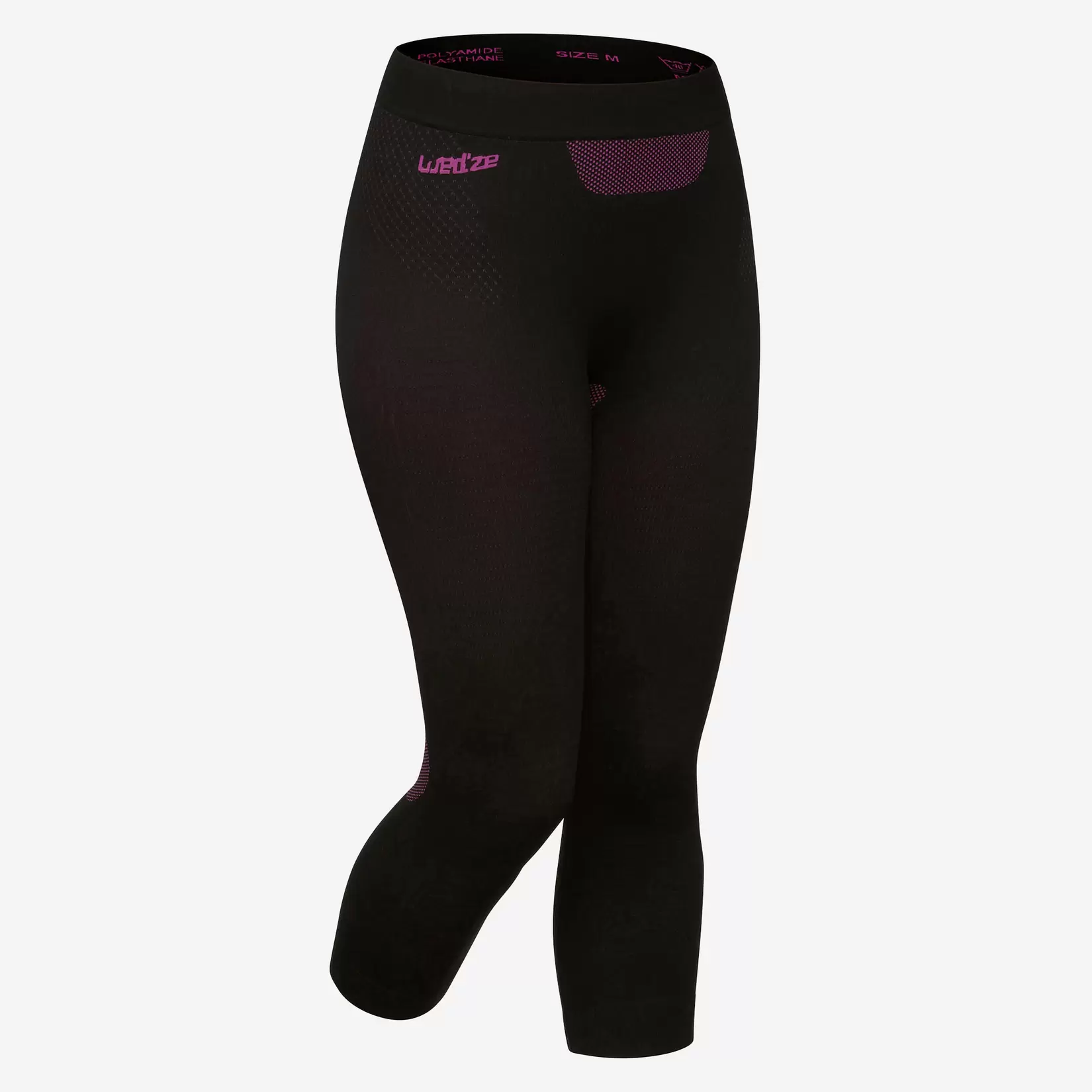 Oferta de Pantalón térmico esquí sin costuras negro/violeta para mujer BL SKI 580 I-Soft por $750 en Decathlon