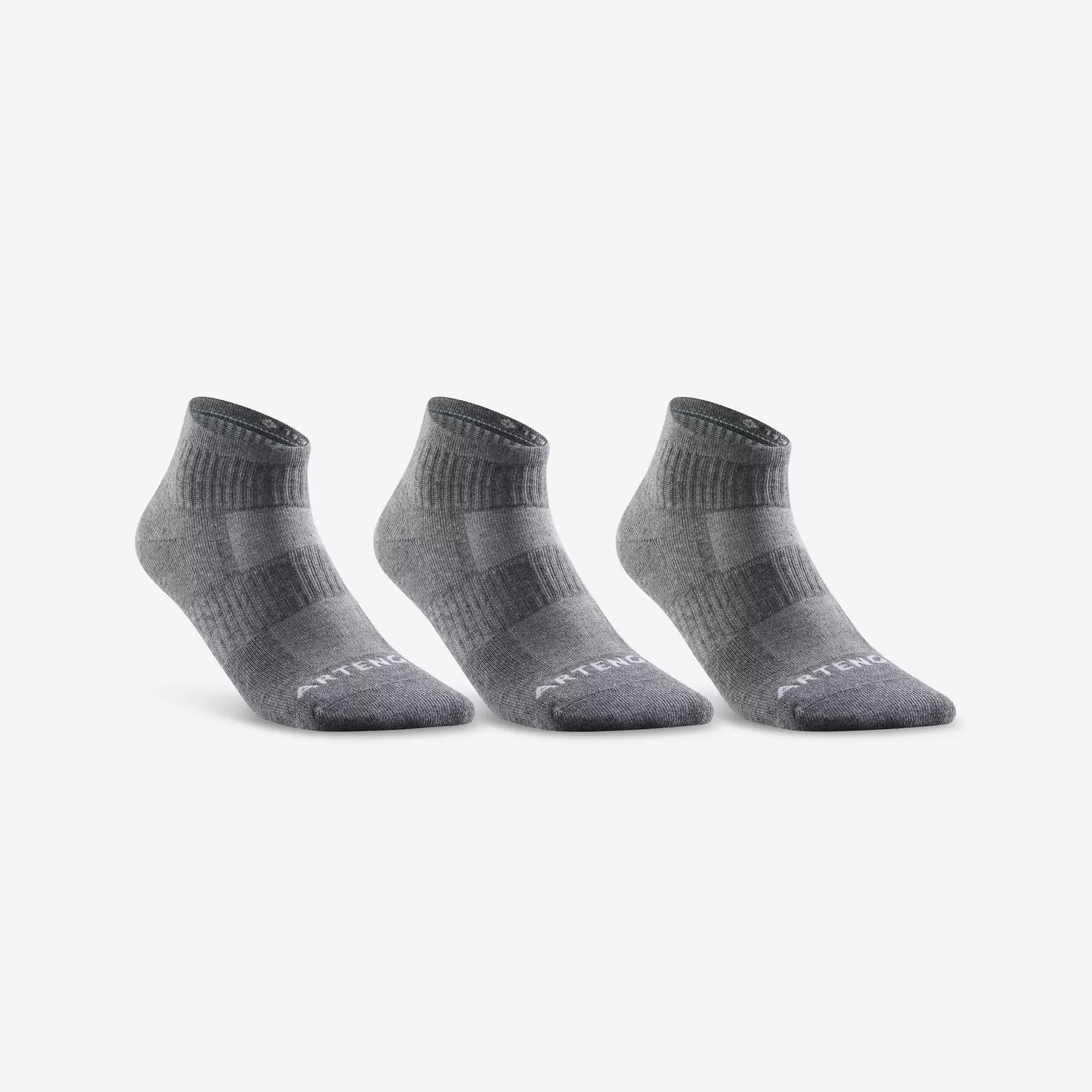 Oferta de Calcetines de deporte de media caña gris Artengo RS 500 paquete de 3 pares por $210 en Decathlon