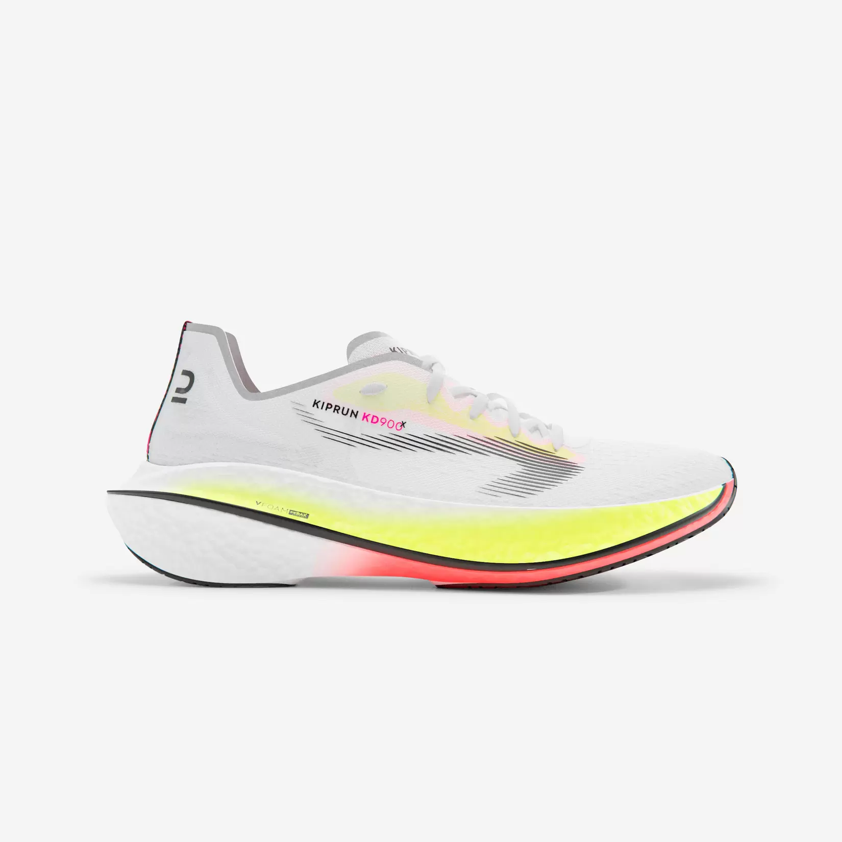 Oferta de Tenis de running con placa de carbono blancos para hombre Kiprun KD900X por $3600 en Decathlon