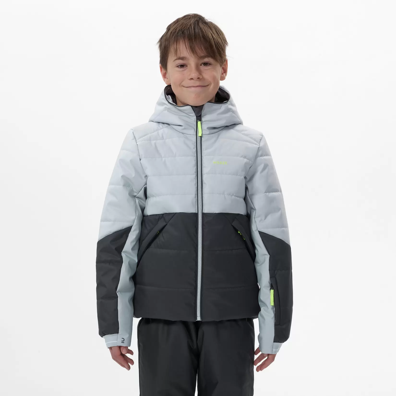 Oferta de CHAMARRA ACOLCHADA DE ESQUÍ PARA NIÑOS - MUY CÁLIDA E IMPERMEABLE 180 WARM - GRIS por $700 en Decathlon