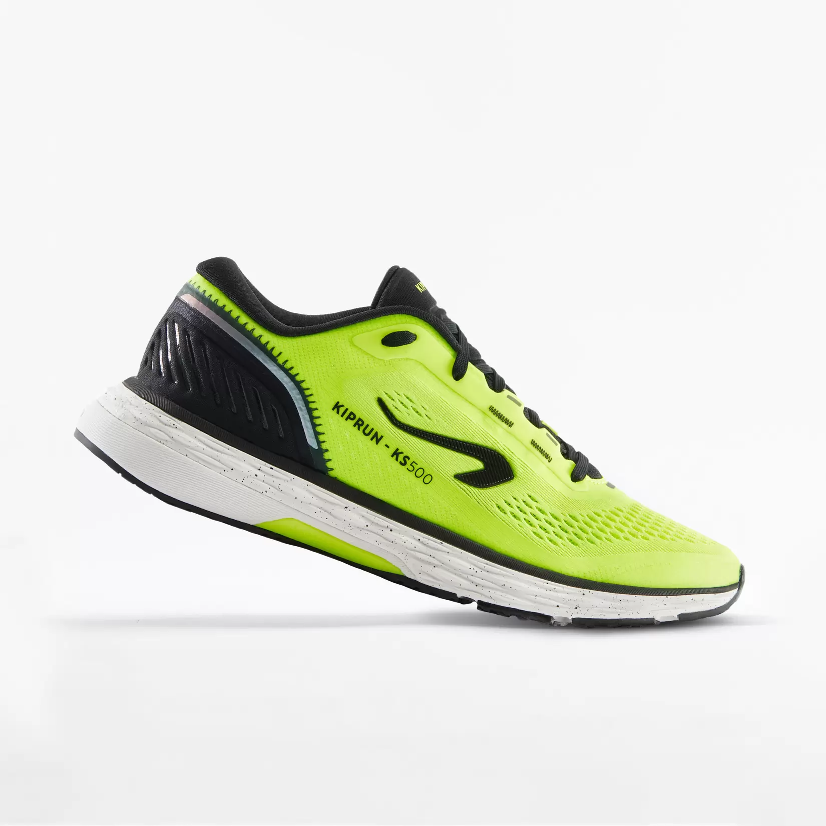 Oferta de Tenis de Running para Hombre Kiprun KS500 Amarillo Negro por $1000 en Decathlon