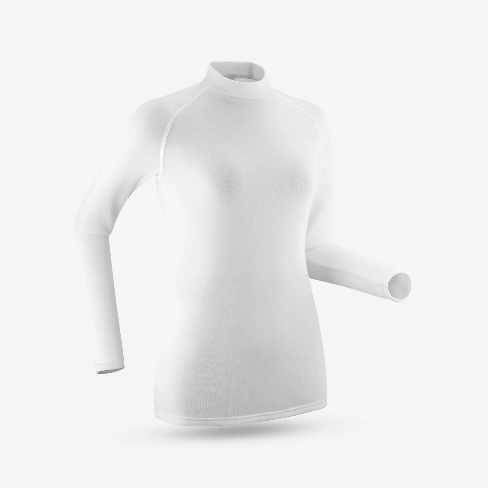 Oferta de Playera interior térmica de esquí cálida y cómoda mujer, 100 blanco crudo por $190 en Decathlon