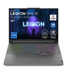 Oferta de Laptop, Gaming Legion Slim 5, 16", NVIDIA GeForce RTX 4060, Intel Core i7 13va, RAM 16 GB, SSD 512 GB, Storm Grey por $33749.25 en El Palacio de Hierro