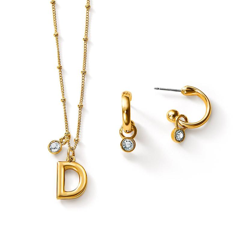 Oferta de Set Collar + Aretes Diamond Initial D por $800 en Ésika