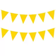 Oferta de Banderín Triángulo Liso x12 19.5x16cm 2.5m por $38.96 en Fantasías Miguel