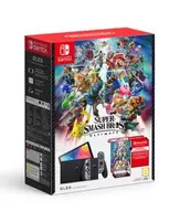 Oferta de CONSOLA NINTENDO SWITCH MODELO OLED BUNDLE SUPER SMASH BROS ULTIMATE MAS 3 MESES NINTENDO ONLINE por $8999.99 en Gameplanet