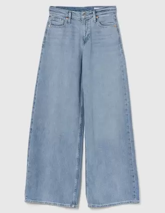 Oferta de Jeans wide leg corte a la cintura para mujer Ultrasoft Ultrasoft por $1259.3 en GAP