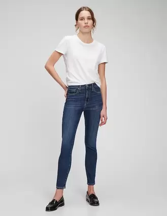 Oferta de Jeans skinny corte cintura alta para mujer por $879.2 en GAP